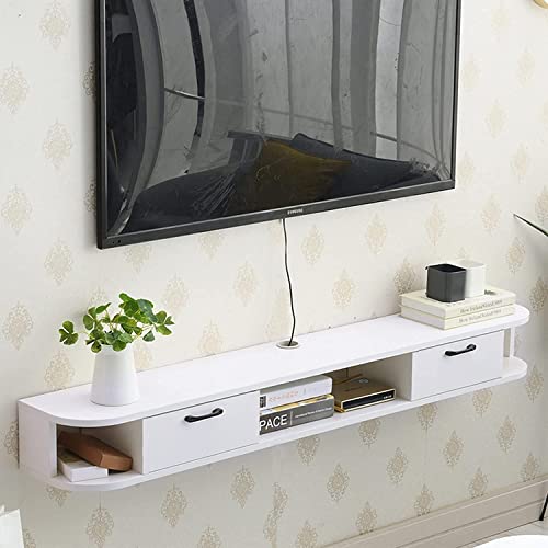 Schwebender Wand-TV-Ständer aus Holz, 120 cm, wandmontierte TV-Medienkonsole, O-Video-Regal – komplette Lieferung/120 cm a/a von SIBEG