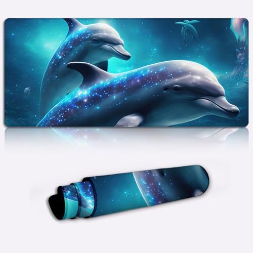Dolphin Space Mauspad, Tastatur- Mauspad, Tastatur- und Mauspad, wasserfestes Schreibtisch-Schreibpad für Büro und Zuhause, große Schreib, 35 x 60 cm Dolphin Space Mauspad, Tastatur- Mauspad, Tastatur- und Mauspad, wasserfestes Schreibtisch-Schreibpad für Büro und Zuhause, große Schreib, 35 x 60 cm von SIBREA