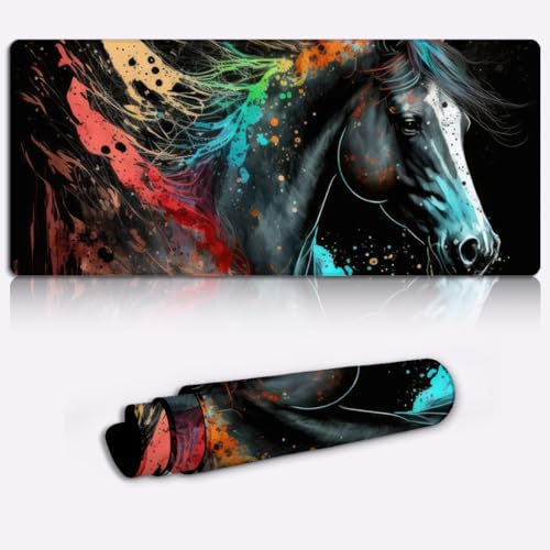 Gaming-Mauspad XXL, wasserdicht, langlebig, rutschfeste Gummibasis, genähte Anti-Ausfrans-Kanten, verbessern Sie die Genauigkeit mit extra großem Farbspritzer-Pferd 35 x 60 cm Gaming-Mauspad XXL, wasserdicht, langlebig, rutschfeste Gummibasis, genähte Anti-Ausfrans-Kanten, verbessern Sie die Genauigkeit mit extra großem Farbspritzer-Pferd 35 x 60 cm von SIBREA
