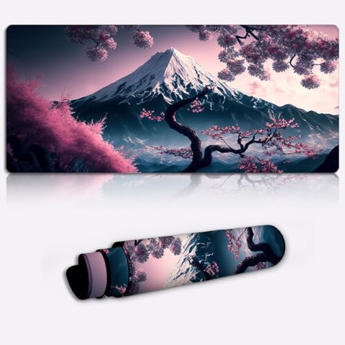 Japanische Kirschblüten, verlängerte Mauspad-Matte, Gaming, großes Stoff-Mauspad für Zuhause, Büro, Schule, Gaming, Laptop, Computer, Maus, Schreibtisch, Zubehör, 39,9 x 89,9 cm von SIBREA