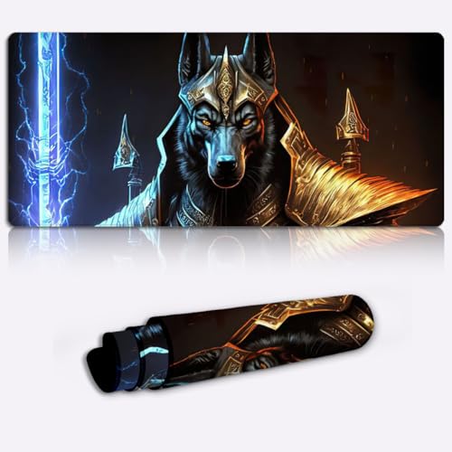 SIBREA Krieger Anubis Mauspad, erweitertes großes Mauspad, Schreib, Mauspad rutschfeste Gummiunterseite, Gaming-Mauspad XL 35 x 60 cm SIBREA Krieger Anubis Mauspad, erweitertes großes Mauspad, Schreib, Mauspad rutschfeste Gummiunterseite, Gaming-Mauspad XL 35 x 60 cm von SIBREA
