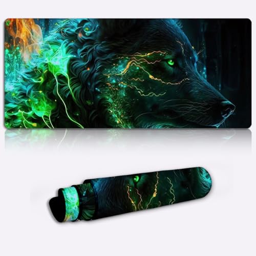 Wolf Großes Gaming-Mauspad langlebiger, Unterseite aus Naturkautschuk, wasserdichte Computer-Tastatur-Pad-Matte für E-Sport-Profis/Gamer/Desktop/Büro/Zuhause 13,77 x 23,6 Zoll Wolf Großes Gaming-Mauspad langlebiger, Unterseite aus Naturkautschuk, wasserdichte Computer-Tastatur-Pad-Matte für E-Sport-Profis/Gamer/Desktop/Büro/Zuhause 13,77 x 23,6 Zoll von SIBREA