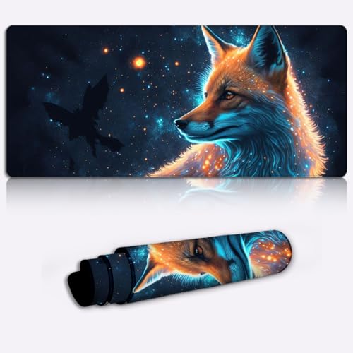 neon Fox Anime-Gaming-Mauspad, Computer-Tastatur- Mauspad langes, rutschfestes Mäusepad mit Gummibasis für Computer-Laptop-Gamer, 35 x 60 cm neon Fox Anime-Gaming-Mauspad, Computer-Tastatur- Mauspad langes, rutschfestes Mäusepad mit Gummibasis für Computer-Laptop-Gamer, 35 x 60 cm von SIBREA