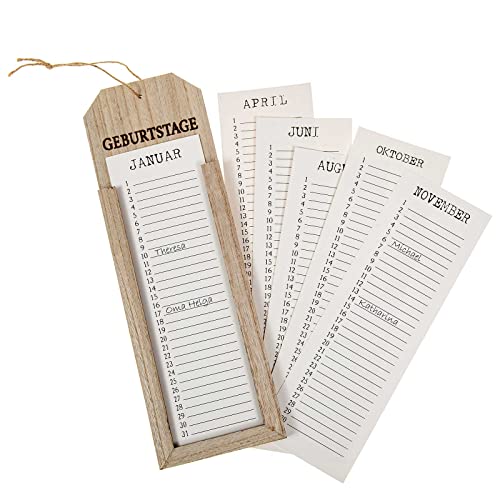 SIDCO Memoboard Geburtstage Dauerkalender immerwährender Kalender Geburtstagskalender natur von SIDCO