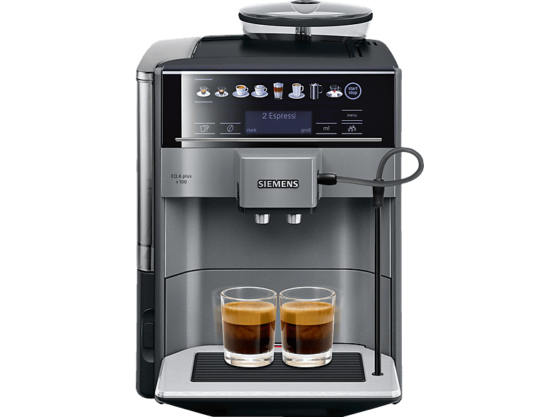 SIEMENS TE651509DE EQ6 plus s100 Kaffeevollautomat Schwarz/Titanium metallic von SIEMENS