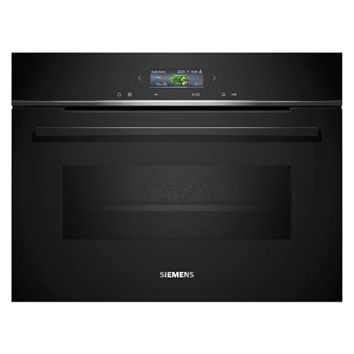 Siemens CM724G1B1, iQ700 Smarter Einbau-Kompaktbackofen mit Mikrowellenfunktion, 60 x 45 cm, 900 W, Made in Germany, Schwarz, Hydrolyse, Air Fry, Backofenassistent, Teleskopauszug, Farb-Touchscreen Siemens CM724G1B1, iQ700 Smarter Einbau-Kompaktbackofen mit Mikrowellenfunktion, 60 x 45 cm, 900 W, Made in Germany, Schwarz, Hydrolyse, Air Fry, Backofenassistent, Teleskopauszug, Farb-Touchscreen von SIEMENS