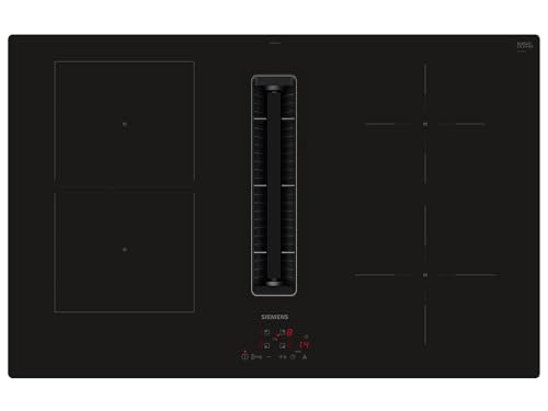 Siemens ED811BS16E iQ300, Kochfeld mit Dunstabzug (Induktion), 80 cm, Rahmenlos aufliegend, Schwarz, flächenbündig, touchControl, powerBoost – Erhöhe die Power einzelner Induktionszonen von SIEMENS