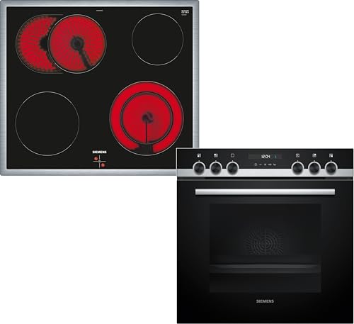 Siemens EQ521KB11, iQ300 Einbau-Herd-Set, Bestehend aus HE517BBS3 Herd, 60 x 60 cm, 3D Heißluft und Schnellaufheizung, EA64RGNA1E Elektrokochfeld, Zweikreis-Kochzone, Bräterzone, Edelstahlrahmen Siemens EQ521KB11, iQ300 Einbau-Herd-Set, Bestehend aus HE517BBS3 Herd, 60 x 60 cm, 3D Heißluft und Schnellaufheizung, EA64RGNA1E Elektrokochfeld, Zweikreis-Kochzone, Bräterzone, Edelstahlrahmen von SIEMENS