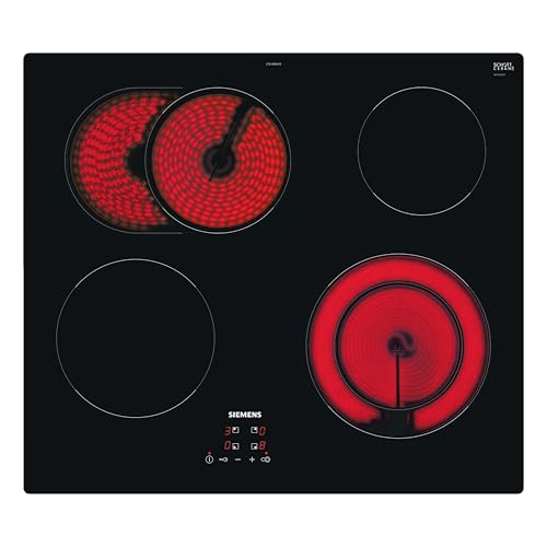Siemens ET61RBNA1E, iQ300, Elektro-Kochfeld 60 cm, autark, Rahmenlos aufliegend, Made in Germany, touchControl, Zuschaltbare Bräterzone, Zweikreiz-Kochzone 21 cm, Sicherheitsabschaltung, Schwarz Siemens ET61RBNA1E, iQ300, Elektro-Kochfeld 60 cm, autark, Rahmenlos aufliegend, Made in Germany, touchControl, Zuschaltbare Bräterzone, Zweikreiz-Kochzone 21 cm, Sicherheitsabschaltung, Schwarz von SIEMENS