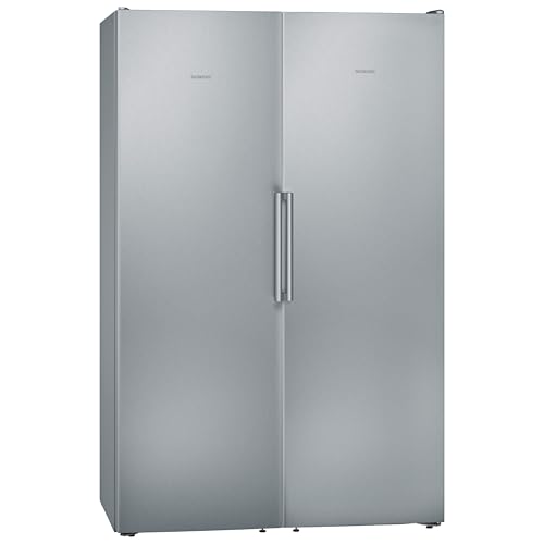 Siemens KA95NVIEP, Europäischer Side by Side Kühlschrank, 186 x 120 cm, 346 L Kühlen & 242 L Gefrieren, noFrost, hyperFresh, multiAirflowr, flexibler Innenraum, Gebürsteter Stahl mit AntiFingerprint von SIEMENS