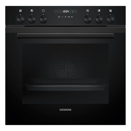 Siemens HE217GBB4, iQ500, Einbau-Herd 60 x 60 cm, Made in Germany, Induktionskochfeld-kompatibel, humidClean, 10 Automatikprogramme, 3D Heißluft, Schnellaufheizung, sanfte Türdämpfung, Deep black inox von SIEMENS