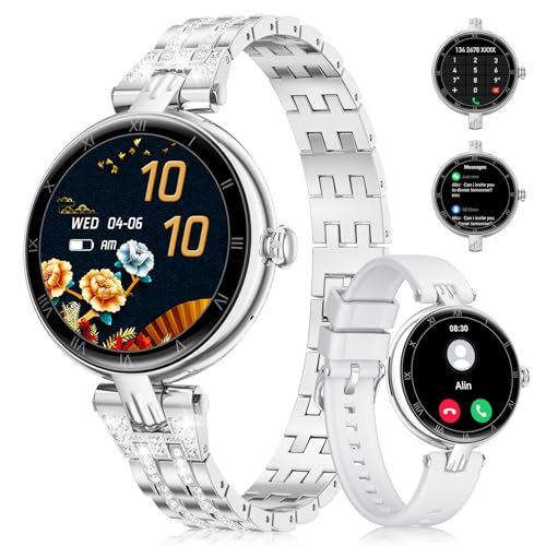 SIEMORL Smartwatch Damen mit Bluetooth Anrufe,1,19" Fitnessuhr Armbanduhr mit Pulsmesser,Schlafmonitor,Schrittzähler, SpO2,Sportuhr,IP67 Wasserdicht Smart Watch für iOS Android von SIEMORL