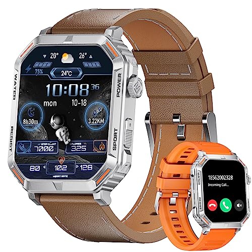 SIEMORL Smartwatch für Herren,1,96 Zoll Touch-Farbdisplay mit Bluetooth Anrufe,Fitnessuhr mit SpO2 Blutdruckmessung Herzfrequenz Schrittzähler Schlafmonitor Smartwatch für iOS Android von SIEMORL