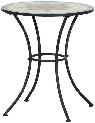 Siena Garden 875342 Stella Tisch Ø 60x71cm Gestell Stahl matt-schwarz, Tischplatte Keramik mehrfarb von SIENA GARDEN