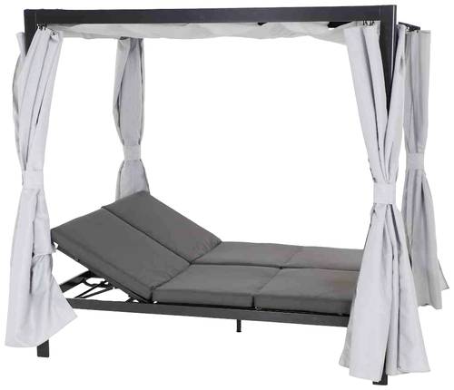 Siena Garden J58969 Waikiki Loungebett anthrazit Gestell Aluminium, Fläche Ranotex®-Gewebe, inkl. von SIENA GARDEN