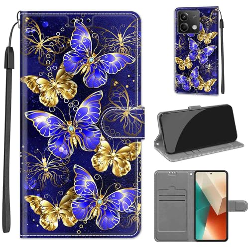 Handyhülle für Xiaomi Redmi Note 13 5G (Nicht für 4G) Hülle, Premium PU Leder Flipcase Magnetverschlüsse Schutzhülle Klapphülle mit Kartenhalter Faltbare Hülle für Xiaomi Redmi Note 13 5G Handyhülle von SIENIANLINE