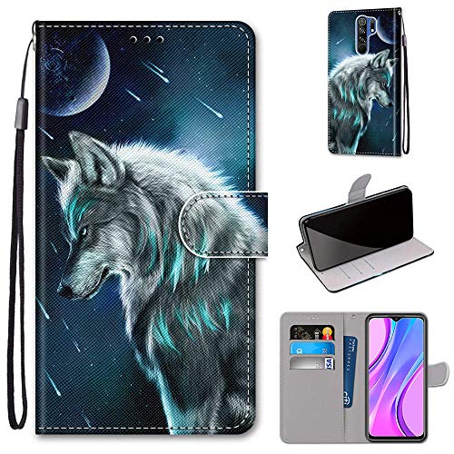 SIENIANLINE Handyhülle für Xiaomi Redmi 9A Flip PU Leder Wallet Case, Stoßfest TPU Schutzhülle Kartensteckplätzen Magnetverschluss und Standfunktion Kompatibel mit Xiaomi Redmi 9A von SIENIANLINE