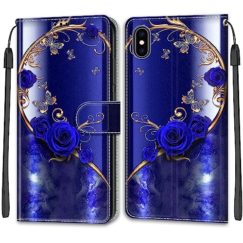 SIENIANLINE Hülle für iPhone X/iPhone XS, Premium PU Leder Flip Wallet Schutzhülle Tasche Handyhülle für iPhone X/iPhone XS von SIENIANLINE