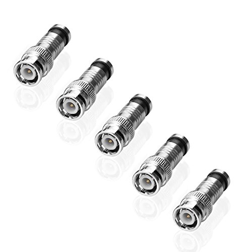 SIENOC 5x BNC Kompressions-Crimp-Stecker für RG59 Videokabel mit Gold-Pin von SIENOC