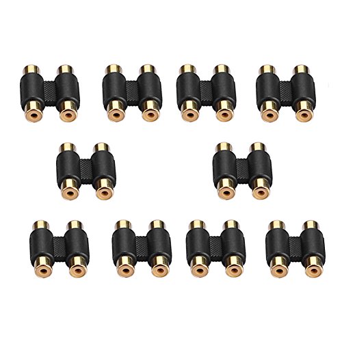 SIENOC 10Pack 2 X Cinch Buchse Adapter 2 Chinch Kupplung auf 2 Cinch Kupplung RCA Verbinder von SIENOC