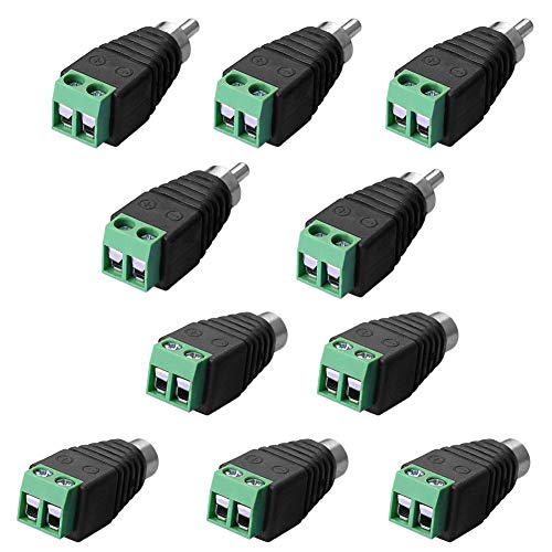 SIENOC 10x RCA Adapter Terminal Set - Verbinder Kabel auf Cinch Anschluss - Draht Steckverbinder 2 polig - Cinch Buchse Cinchstecker - RCA-Stecker von SIENOC