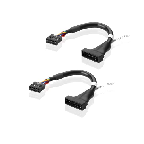 SIENOC 2X USB 3.0 20-Pin zu dem auf USB 2.0 Motherboard 9-pin Kabel Adapter Stecker (2pk) von SIENOC