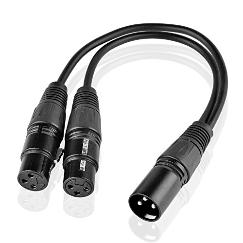 SIENOC 30cm Mikrofon Stecker Kabel 3pin XLR Male to Dual 2 XLR Female Stecker Y Splitter Kabel Adapter (XLR(M) - (F) x 2, Schwarz) von SIENOC