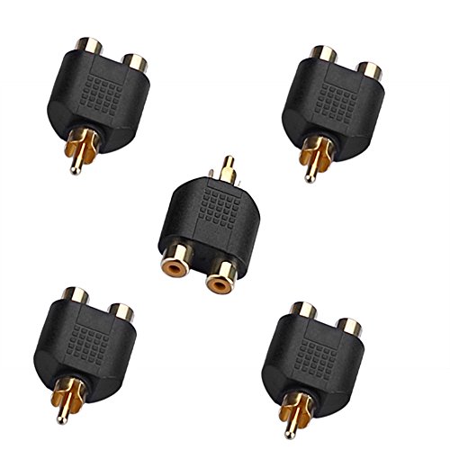 SIENOC 5 PK Audio-Adapter Chinch Cinch-Stecker auf 2X Cinch-Kupplung Y-Adapter Verteiler von SIENOC