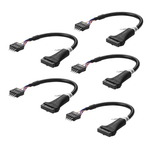 SIENOC 5 Stück USB 3.0 20-Pin Buchse zu dem auf USB 2.0 Motherboard 9-pin Stecker Kabel Adapter von SIENOC