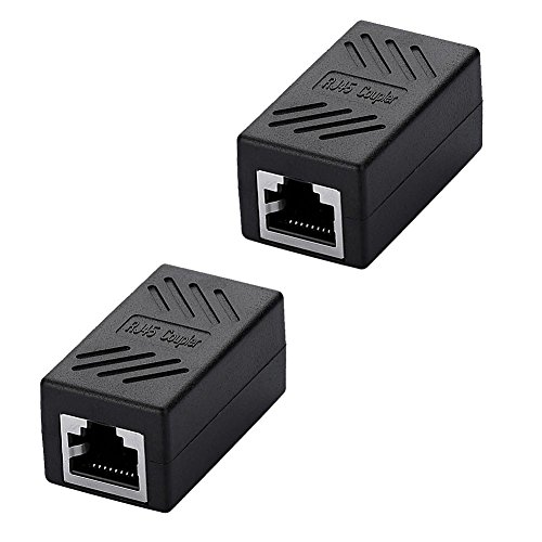 SIENOC Cat5 /Cat6 RJ45 Kupplung 8P8C Netzwerkkabel Verbinder geschirmt Buchse auf RJ45 Buchse Schwarz (2 Stücks) von SIENOC