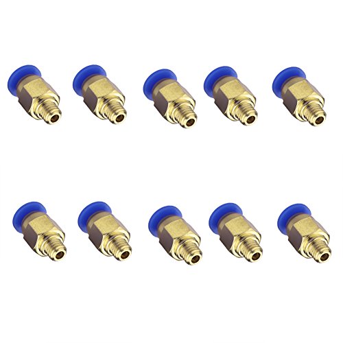 SIENOC PC4-M6 Pneumatische Luft gerade Schnellverschraubung 4mm Gewinde M6 (10 Stück) von SIENOC
