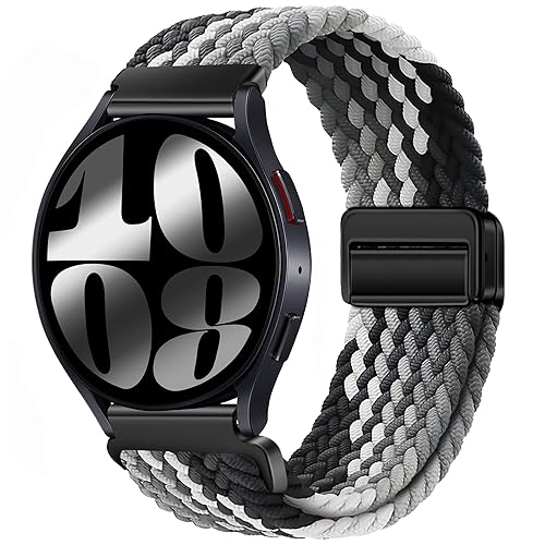 20mm Nylon Geflochten Armband Kompatibel mit Samsung Galaxy Watch 4/5/6 40mm 44mm, Galaxy Watch 5 Pro 45mm/Watch 4 Classic 42mm 46mm/Watch 3 41mm/Active 2, Edelstahl Uhrenarmband mit Magnetisch von SIERVOS