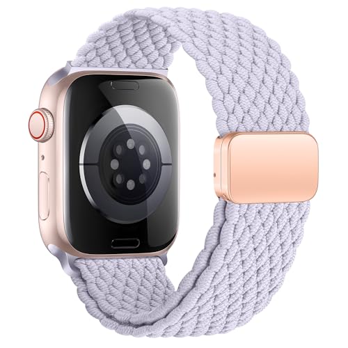 Geflochten Armband Kompatibel mit Apple Watch Armband 40mm 38mm 41mm für Damen Herren, Elastisch Nylon Armbänder mit Magnetisch Verschluss für iWatch Ultra SE Series 9 8 7 6 5 4 3 2 1 von SIERVOS