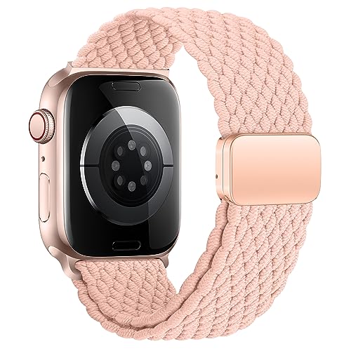 Geflochten Armband Kompatibel mit Apple Watch Armband 40mm 38mm 41mm für Damen Herren, Elastisch Nylon Armbänder mit Magnetisch Verschluss für iWatch Ultra SE Series 9 8 7 6 5 4 3 2 1 von SIERVOS