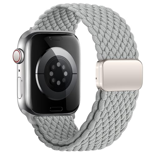 Geflochten Armband Kompatibel mit Apple Watch Armband 40mm 38mm 41mm für Damen Herren, Elastisch Nylon Armbänder mit Magnetisch Verschluss für iWatch Ultra SE Series 9 8 7 6 5 4 3 2 1 von SIERVOS