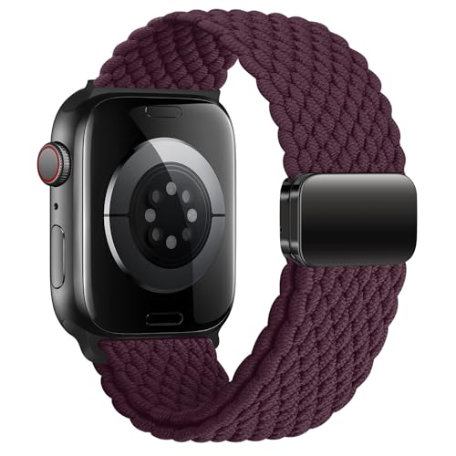 Geflochten Armband Kompatibel mit Apple Watch Armband 40mm 38mm 41mm für Damen Herren, Elastisch Nylon Armbänder mit Magnetisch Verschluss für iWatch Ultra SE Series 9 8 7 6 5 4 3 2 1 von SIERVOS