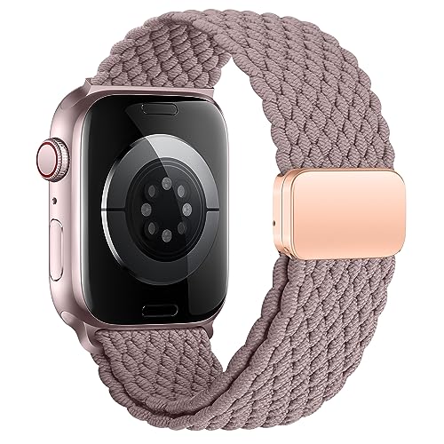 Geflochten Armband Kompatibel mit Apple Watch Armband 40mm 38mm 41mm für Damen Herren, Elastisch Nylon Armbänder mit Magnetisch Verschluss für iWatch Ultra SE Series 9 8 7 6 5 4 3 2 1 von SIERVOS