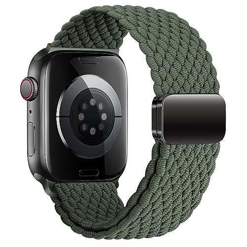 Geflochten Armband Kompatibel mit Apple Watch Armband 40mm 38mm 41mm für Damen Herren, Elastisch Nylon Armbänder mit Magnetisch Verschluss für iWatch Ultra SE Series 9 8 7 6 5 4 3 2 1 von SIERVOS