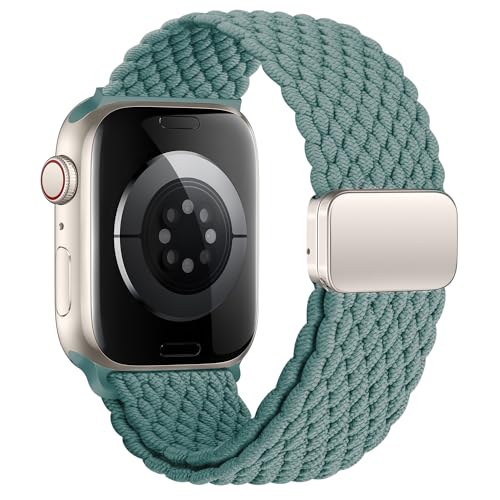 Geflochten Armband Kompatibel mit Apple Watch Armband 40mm 38mm 41mm für Damen Herren, Elastisch Nylon Armbänder mit Magnetisch Verschluss für iWatch Ultra SE Series 9 8 7 6 5 4 3 2 1 von SIERVOS