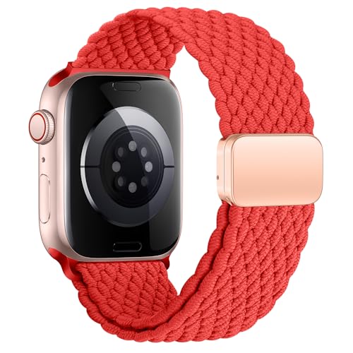 Geflochten Armband Kompatibel mit Apple Watch Armband 44mm 42mm 45mm 49mm für Damen Herren, Elastisch Nylon Armbänder mit Magnetisch Verschluss für iWatch Ultra SE Series 9 8 7 6 5 4 3 2 1 von SIERVOS