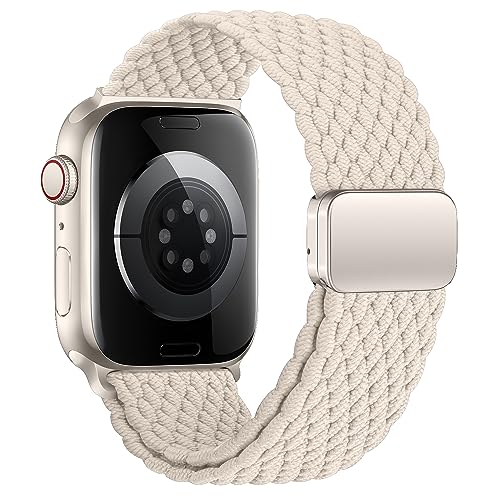 Geflochten Armband Kompatibel mit Apple Watch Armband 44mm 42mm 45mm 49mm für Damen Herren, Elastisch Nylon Armbänder mit Magnetisch Verschluss für iWatch Ultra SE Series 9 8 7 6 5 4 3 2 1 von SIERVOS