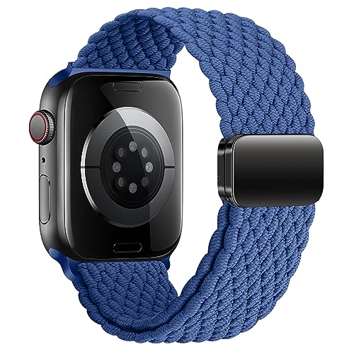 Geflochten Armband Kompatibel mit Apple Watch Armband 44mm 42mm 45mm 49mm für Damen Herren, Elastisch Nylon Armbänder mit Magnetisch Verschluss für iWatch Ultra SE Series 9 8 7 6 5 4 3 2 1 von SIERVOS