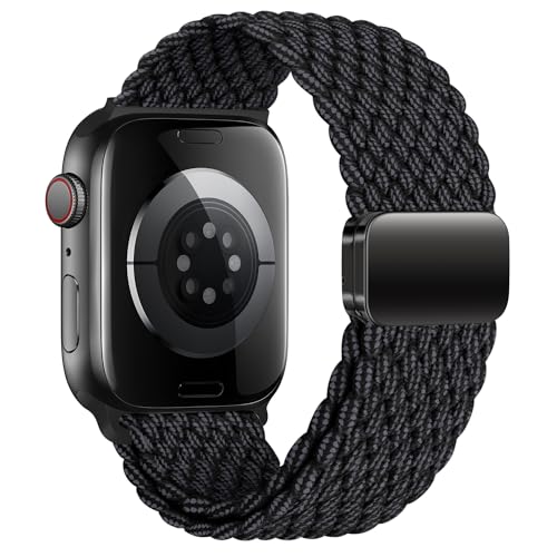 Geflochten Armband Kompatibel mit Apple Watch Armband 44mm 42mm 45mm 49mm für Damen Herren, Elastisch Nylon Armbänder mit Magnetisch Verschluss für iWatch Ultra SE Series 9 8 7 6 5 4 3 2 1 von SIERVOS