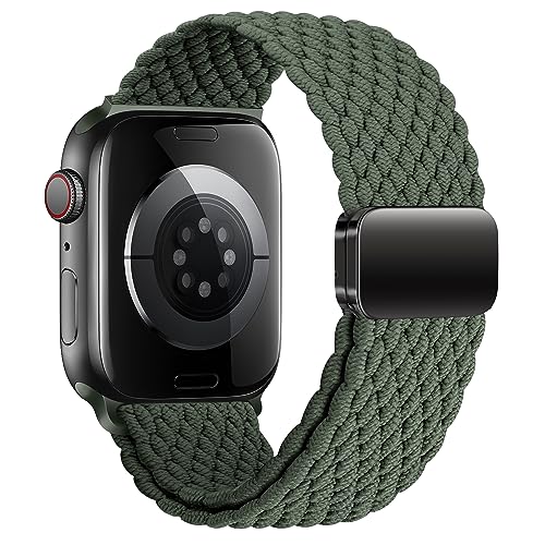Geflochten Armband Kompatibel mit Apple Watch Armband 44mm 42mm 45mm 49mm für Damen Herren, Elastisch Nylon Armbänder mit Magnetisch Verschluss für iWatch Ultra SE Series 9 8 7 6 5 4 3 2 1 von SIERVOS