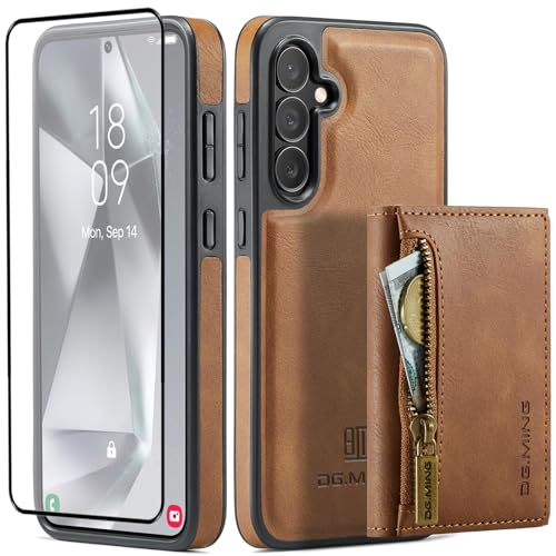 SIFANGDA Hülle für Samsung Galaxy S24 Plus Leder mit Starker Magnetisch Abtrennbare Geldbörse,Kabelloses Laden,Standfunktion,Luxus Retro Elegant Galaxy S24 Plus Wallet Case (2024) - Braun von SIFANGDA