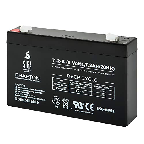 Akku 7,2Ah 6V Batterie 3-FM-7 DiaMec DM6-7 Acculux Joblux 90 Arbeitsleuchte Handlampe 7Ah 6V von SIGA IMPULSIVE DYNAMIK