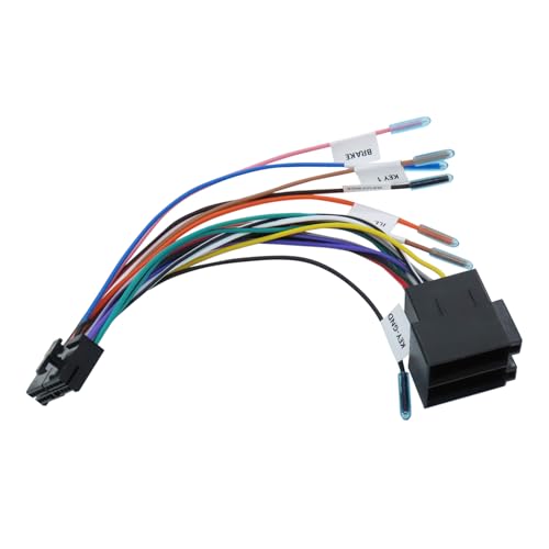 SIGANDG 1 Stück 20-poliger auf ISO Kabelbaumadapter 20-poliger ISO-Autoradio Adapter Ersatz, 20-poliger Stecker, ISO-Kabelanschluss, Universal-Zubehörkabel mit Lenkrad- und Rückwärtssteuerungslinien von SIGANDG