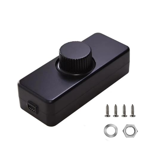 SIGANDG LED Dimme 230v Schalter Dimmer 3-100 Watt Schnurdimmer LED AC 220-240V/50HZ Einstellbar LED Dimmer für dimmbaren LED/Glühlampen/Halogenlampen Dimmschalter Geräuschlos (Schwarzer） von SIGANDG