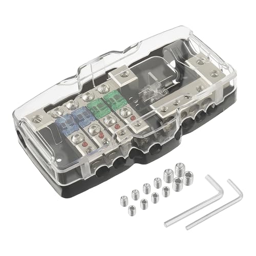SIGANDG KFZ Verteilerblock Sicherungskastenblock 4-Wege Mini ANL Verteilerblock 0/4 Gauge Sicherungshalter Verteilerblock Sicherungskasten mit rotem Kontrollleuchte SIGANDG KFZ Verteilerblock Sicherungskastenblock 4-Wege Mini ANL Verteilerblock 0/4 Gauge Sicherungshalter Verteilerblock Sicherungskasten mit rotem Kontrollleuchte von SIGANDG
