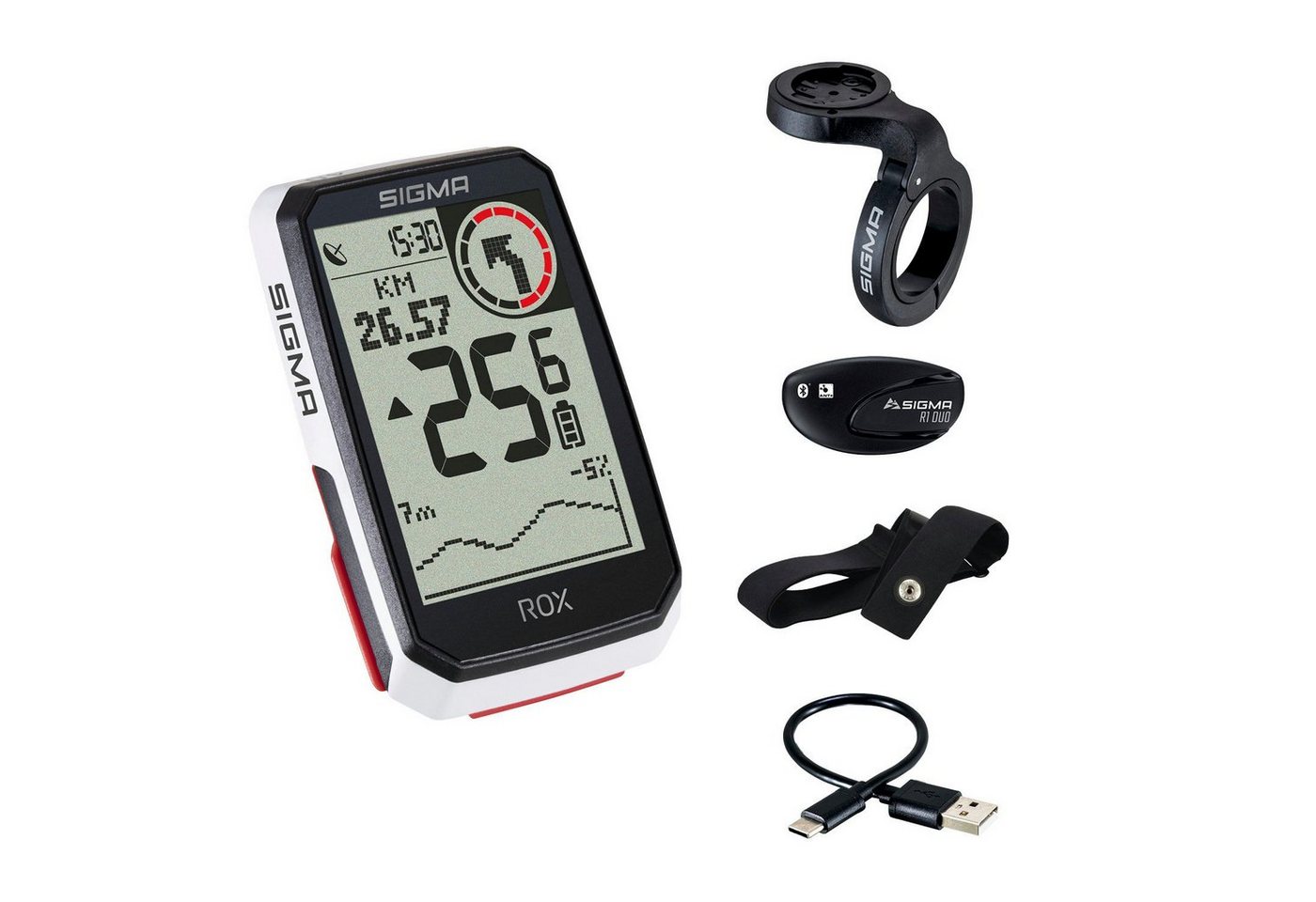 SIGMA SPORT Fahrradcomputer Rox 4.0 HR Set GPS Bike Computer Navi Fahrradtacho Komoot von SIGMA SPORT